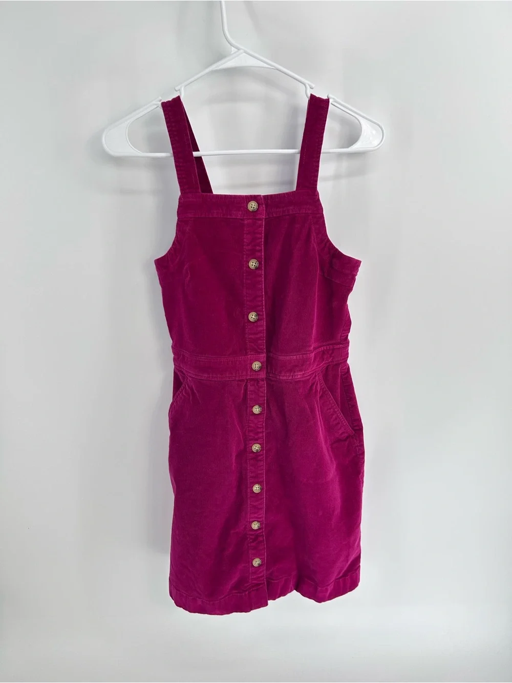 Crewcuts by J.Crew Girls' Fuchsia Corduroy Jumper Pinafore Dress - Size 14